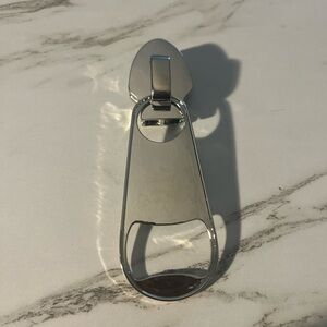 Silver Oversized Zipper Brooch